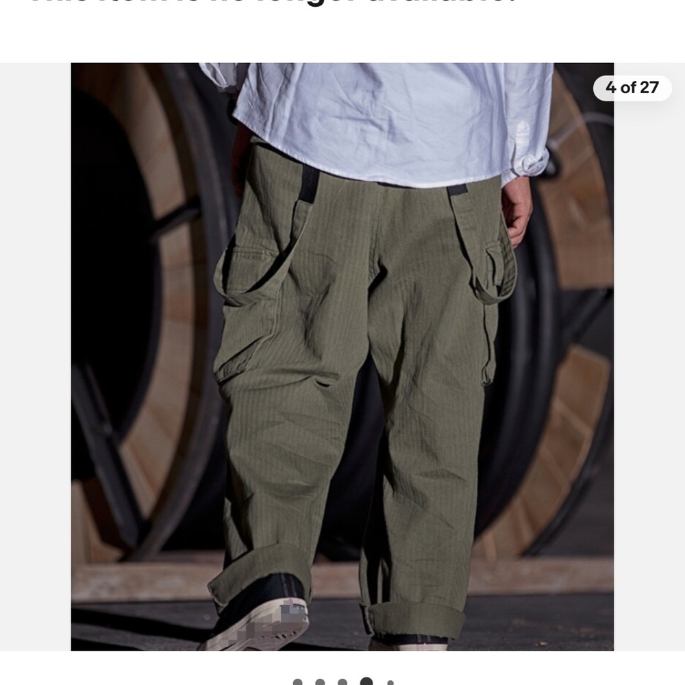 Cocoonrebirth Olive Cargo Pants for Men - Picture 4 of 10